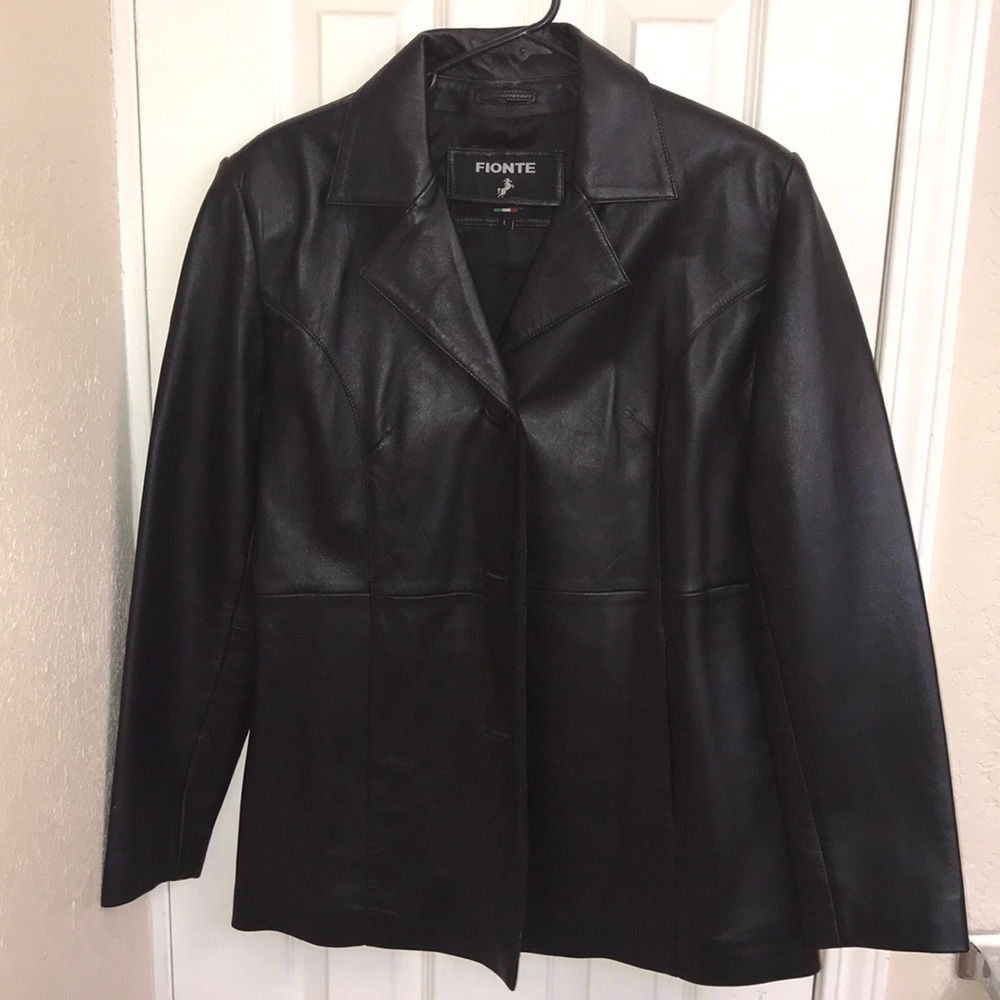 Genuine black leather jacket